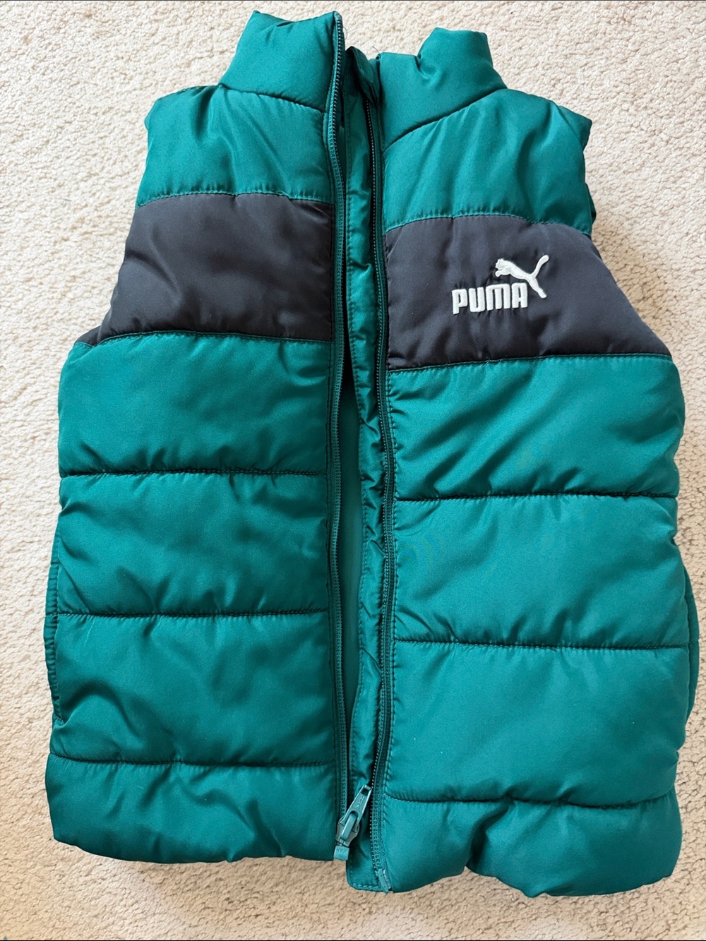 Puma Teal and Black Quilted Puffer Vest